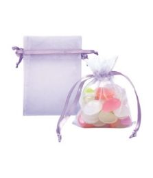 144 Bulk Organza Pouches Purple 