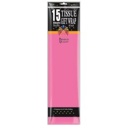 144 Bulk Fifteen Count Hot Pink Tissue Paper
