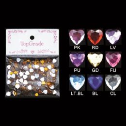 96 Bulk Rhinestone Sticker Hearts