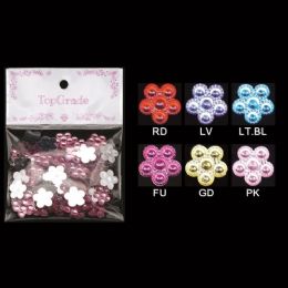 96 Bulk Rhinestone Sticker Flowers