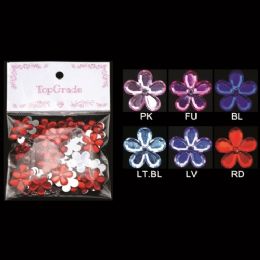 96 Bulk Rhinestone Sticker Flowers