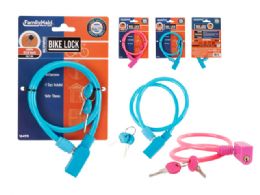 72 Bulk Bike Cable Lock With 2 Keys