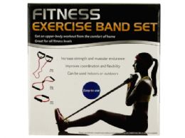 4 Bulk Fitness Exercise Band Set With Storage Bag