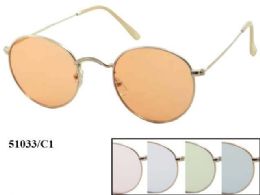 48 Bulk Round Metal Sunglasses Assorted