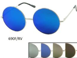 48 Bulk Round Metal Sunglasses Assorted