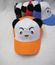 36 Bulk Kid's Panda With Ears Base Ball Cap
