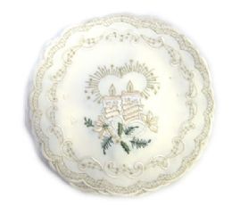 120 Bulk Holly & White Candle & Bell 7 Inch Round