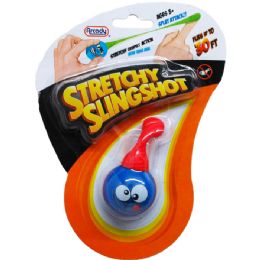 48 Bulk 1.5" Ball W/ 2" Slingshot On Blister Card, 3 Assrt Clrs