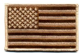 48 Bulk Embroidered Iron On Patch U.s. Flag - Desert Approxiamtely 3.5" Wide