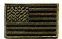 48 Bulk Embroidered Iron On Patch, U.s. Flag - Subdued, Approxiamtely 3.5" Wide