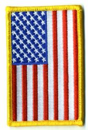 48 Bulk Embroidered Iron On Patch Reverse U.s. Flag