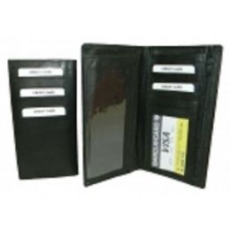 24 Bulk Cowhide Leather CheckbookS- Black Color