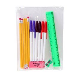 48 Bulk 15 Piece Kids School Supplies Kit