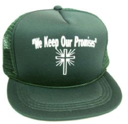 48 Bulk Youth Mesh Back Printed Hat, "we Keep Our Promises", Assorted Colors