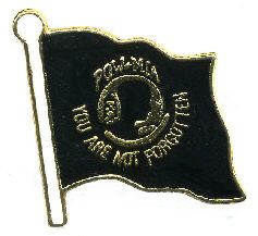 96 Bulk Brass Hat Pin, Pow Flag