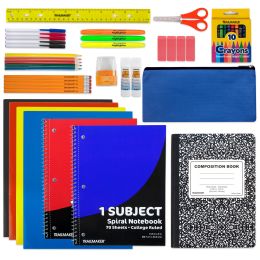 12 Bulk 45 Piece School Supply Kit