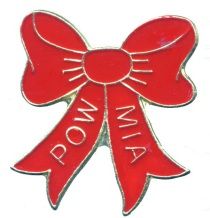 96 Bulk Brass Hat Pin, PoW-Mia Red Ribbon