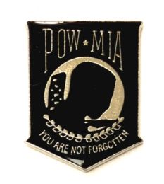 96 Bulk Metal Hat Pin, "poW-Mia You Are Not Forgotten