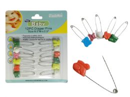 144 Bulk Baby Diaper PinS- 12 Piece