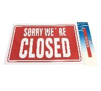 24 Bulk 11.8"x7.9" Sign [sorry We're Closed]