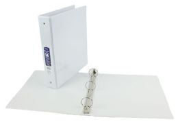 48 Bulk White 3-Ring Binders With/ Inner Pockets