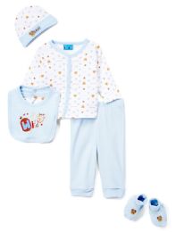 24 Bulk Newborn Boy's "wild Bear" Set - Bear Prints - Sizes 0-9m