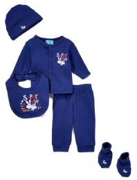 24 Bulk Newborn Boys "super Pup" Set - Dog Prints - Sizes 0-9m