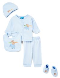 24 Bulk Newborn Boy's "best Buddies" Set - Bear & Elephant Prints - Size 0-9m