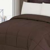 6 Bulk 1 Piece Solid Comforter Twin Size In Chocolate
