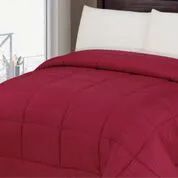 6 Bulk 1 Piece Solid Comforter Twin Size In Burgandy