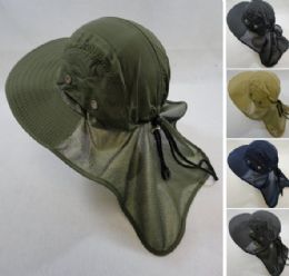 24 Bulk Legionnaires Hat Solid Color With Mesh Sides Mesh Flap