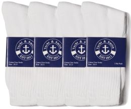 3600 Bulk Yacht & Smith Men's Cotton Crew Socks White Size 10-13