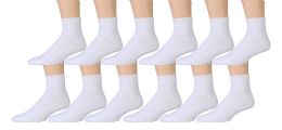 3600 Bulk Yacht & Smith Men's Cotton Sport Ankle Socks Size 10-13 Solid White