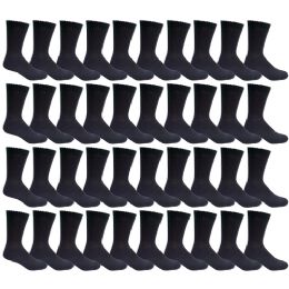 240 Bulk Yacht & Smith Kid's Cotton Terry Cushioned Athletic Black Crew Socks