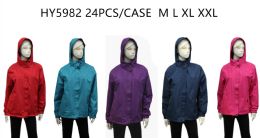 24 Bulk Ladies Wind Breaker Jacket - (assorted Colors)