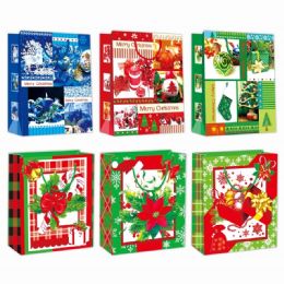 96 Bulk Gift Bag Xmas Three Pack Small