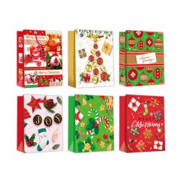 96 Bulk Gift Bag Xmas Three Pack In Small