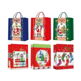 96 Bulk Gift Bag Xmas Three Pack In Small