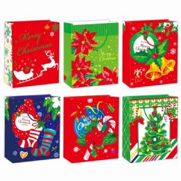 96 Bulk Gift Bag Xmas Two Pack In Medium