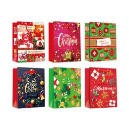 96 Bulk Gift Bag Xmas Two Pack In Medium