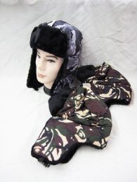 36 Bulk Winter Camo Print Pilot Hat