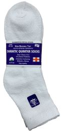 6 Bulk Yacht & Smith Women's Loose Fit NoN-Binding Soft Cotton Diabetic White Ankle Socks Size 9-11