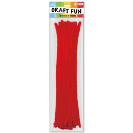 144 Bulk Forty Count Tinsel Stems Red