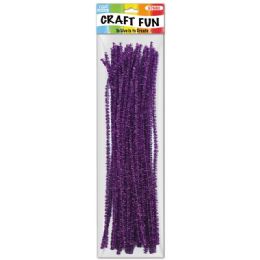 144 Bulk Forty Count Tinsel Stems Purple