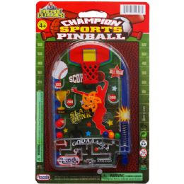 96 Bulk 5.5" Hand Mini Sports Pinball Game On Blister Card