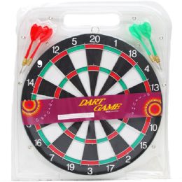 24 Bulk Dart Board With Darts In Pegable Blister Pack