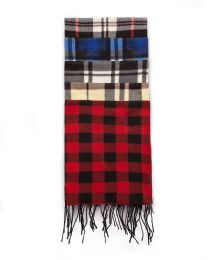 144 Bulk Fleece Scarves - Plaid Prints