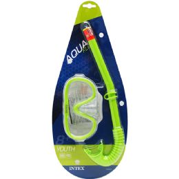 6 Bulk 14.5" Snorkel & 6.5" Mask Set In Pegable Clamshell 8+