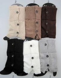 48 Bulk Buttons Design Leg Warmer Boot Toppers Assorted