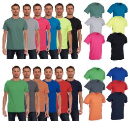 24 Bulk Mens Cotton Short Sleeve T Shirts, Mix Colors ,size Large